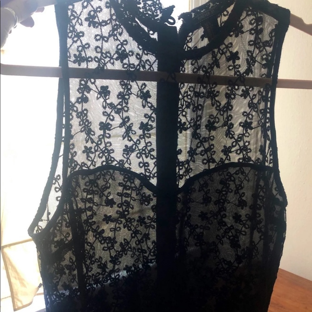 Lacy Black Tank Top